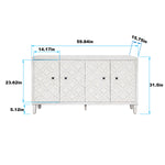 Accent Cabinet 4 Door Wooden Cabinet Sideboard Buffet Server Cabinet Storage Cabinet, for Living Room, Entryway, Hallway, Office, Kitchen and Dining Room, White Wash W1435P153086-djyc