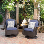 Swivel and Rock Outdoor Club Chair Set – Ultimate Comfort with Rattan & Iron Construction (Set of 2) 61516.00DBRN-djyc