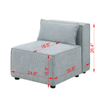 modular sofa Grayish bluechenille fabric,simple and grand, the seat and back is very soft. this is also a KNOCK DOWN sofa W1099P183965-djyc