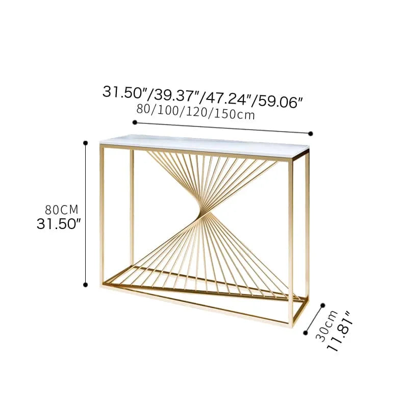 Luxurious Marble Console Table with Modern Geometric Design fdfh-2220