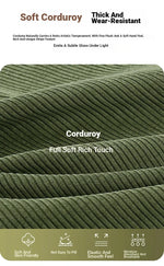 Stylish Solid Wood Corduroy Sofa in Elegant Green - Perfect for Modern Living Rooms fdh-3110