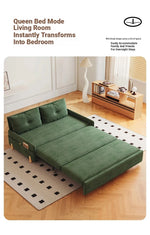 Stylish Solid Wood Corduroy Sofa in Elegant Green - Perfect for Modern Living Rooms fdh-3110