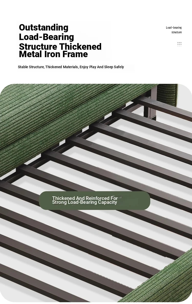 Stylish Solid Wood Corduroy Sofa in Elegant Green - Perfect for Modern Living Rooms fdh-3110