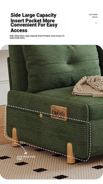Stylish Solid Wood Corduroy Sofa in Elegant Green - Perfect for Modern Living Rooms fdh-3110
