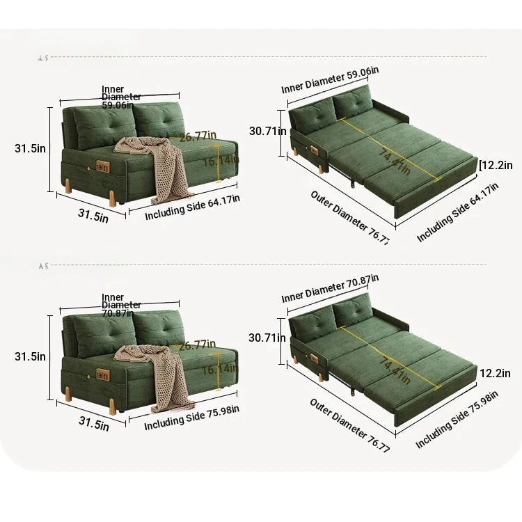 Stylish Solid Wood Corduroy Sofa in Elegant Green - Perfect for Modern Living Rooms fdh-3110