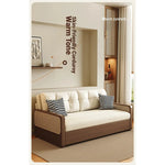 Stylish Solid Wood Sofa with Corduroy Cushions and Rattan Accents - Perfect for Modern Living Rooms fdh-3111
