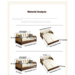 Stylish Solid Wood Sofa with Corduroy Cushions and Rattan Accents - Perfect for Modern Living Rooms fdh-3111