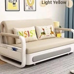 Modern Cotton-Linen Sofa with Solid Wood Frame and PU Leather Accents - Stylish & Functional Living Room Furniture fdh-4760