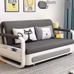 Modern Cotton-Linen Sofa with Solid Wood Frame and PU Leather Accents - Stylish & Functional Living Room Furniture fdh-4760