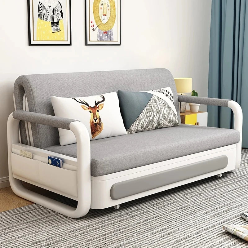 Modern Cotton-Linen Sofa with Solid Wood Frame and PU Leather Accents - Stylish & Functional Living Room Furniture fdh-4760