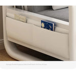Modern Cotton-Linen Sofa with Solid Wood Frame and PU Leather Accents - Stylish & Functional Living Room Furniture fdh-4760