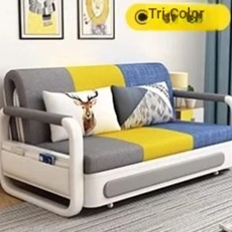 Modern Cotton-Linen Sofa with Solid Wood Frame and PU Leather Accents - Stylish & Functional Living Room Furniture fdh-4760