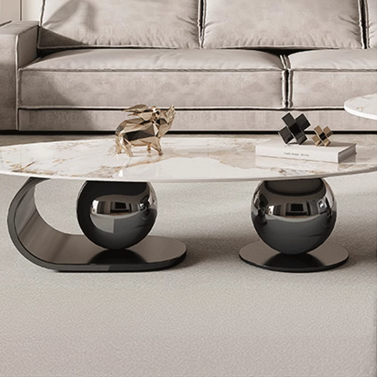 Elegant Sintered Stone Stainless Steel Tea Table for Modern Living Rooms fdl-2597