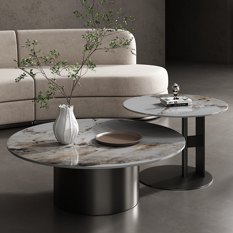 Sleek Sintered Stone & Stainless Steel Tea Table - Modern Design for Elegant Living Spaces fdl-2599