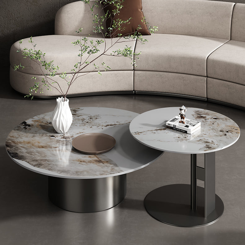 Sleek Sintered Stone & Stainless Steel Tea Table - Modern Design for Elegant Living Spaces fdl-2599