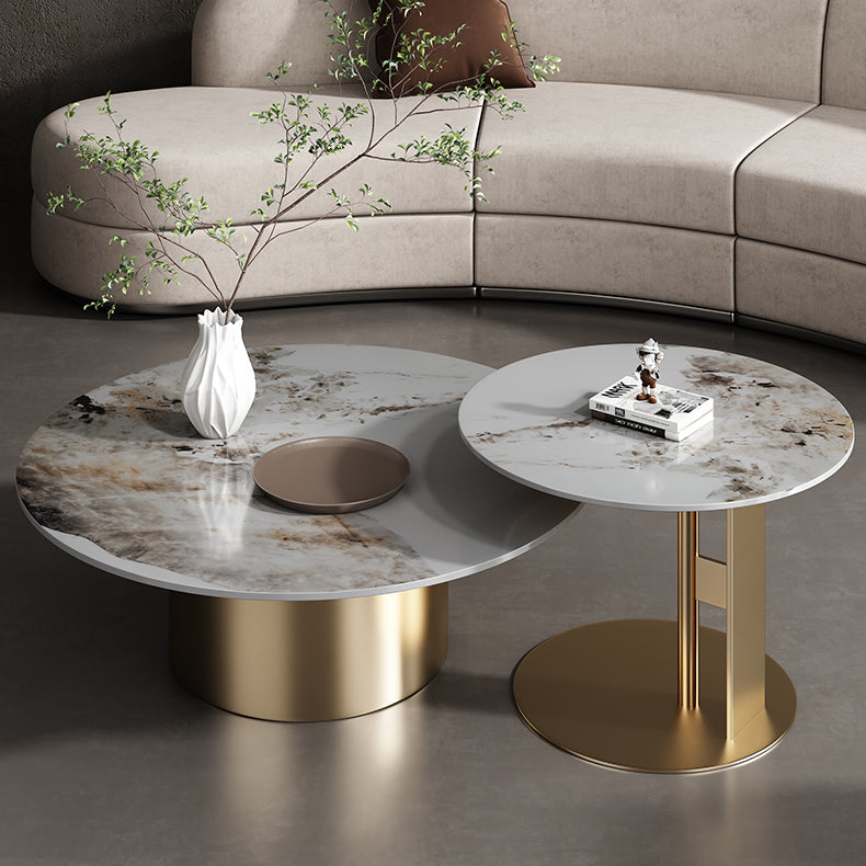 Sleek Sintered Stone & Stainless Steel Tea Table - Modern Design for Elegant Living Spaces fdl-2599