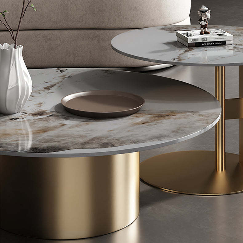 Sleek Sintered Stone & Stainless Steel Tea Table - Modern Design for Elegant Living Spaces fdl-2599