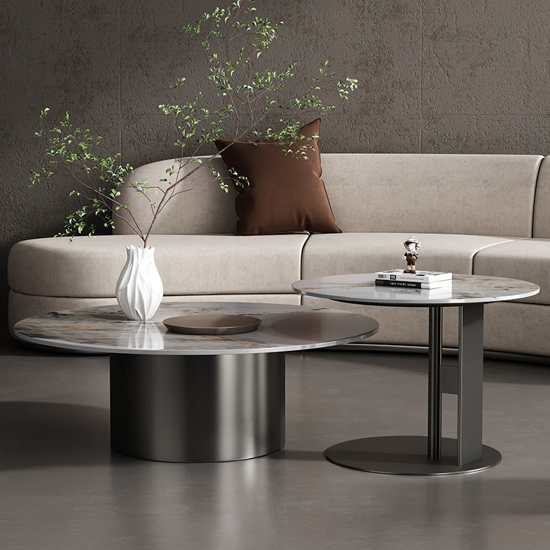 Sleek Sintered Stone & Stainless Steel Tea Table - Modern Design for Elegant Living Spaces fdl-2599