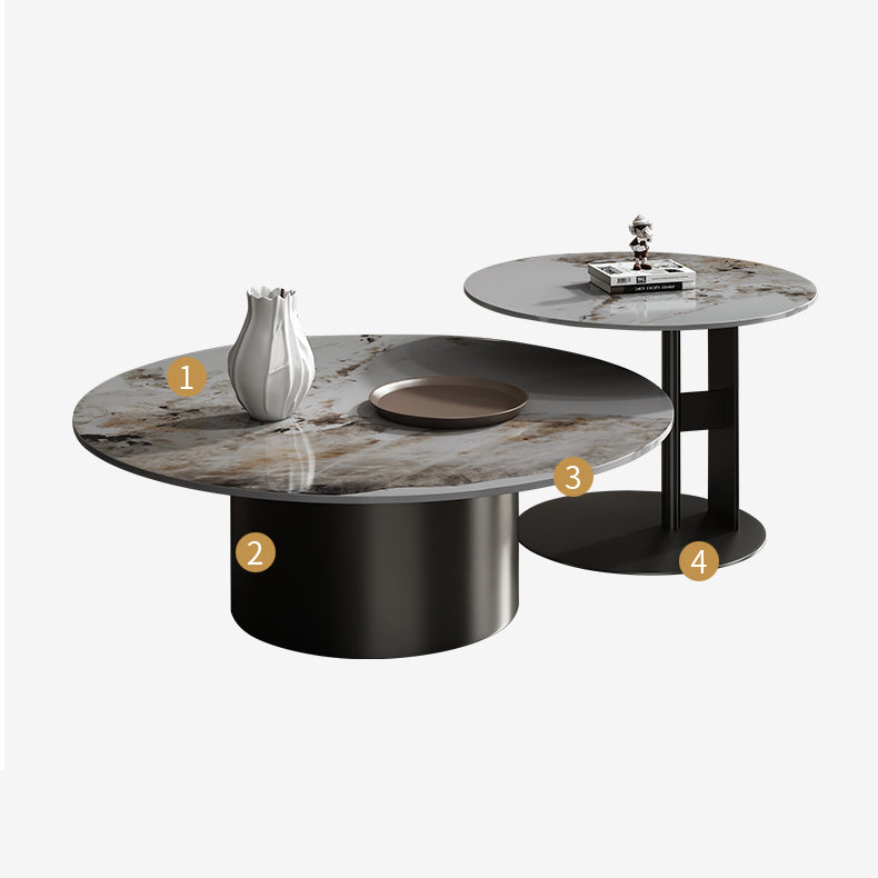 Sleek Sintered Stone & Stainless Steel Tea Table - Modern Design for Elegant Living Spaces fdl-2599