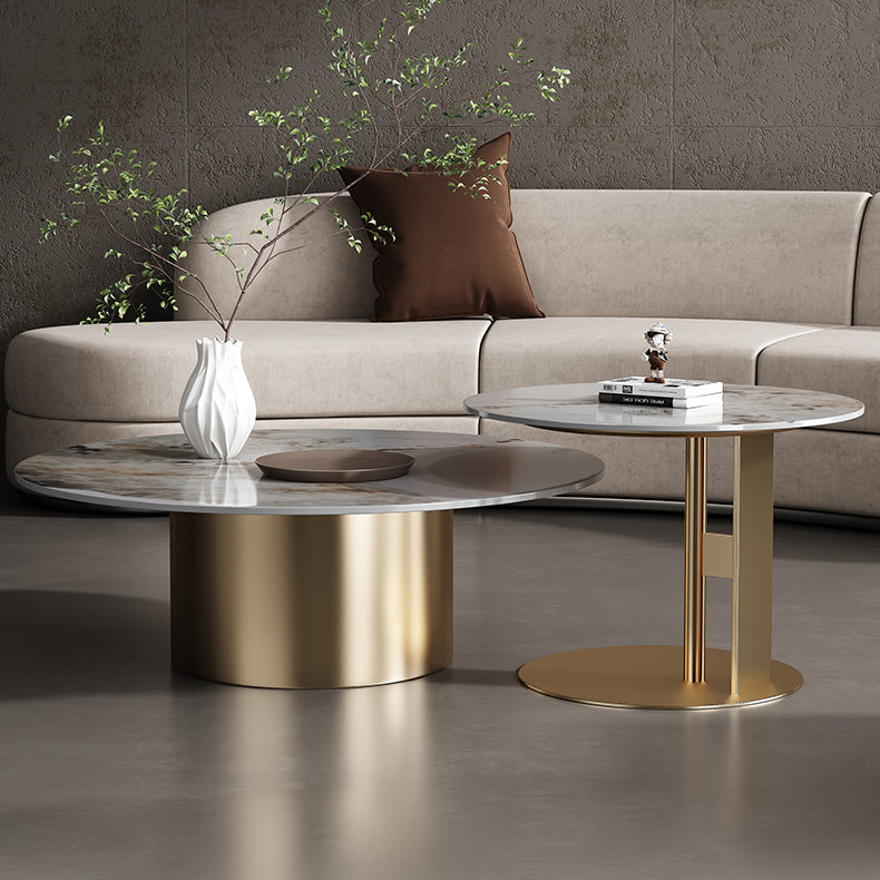 Sleek Sintered Stone & Stainless Steel Tea Table - Modern Design for Elegant Living Spaces fdl-2599