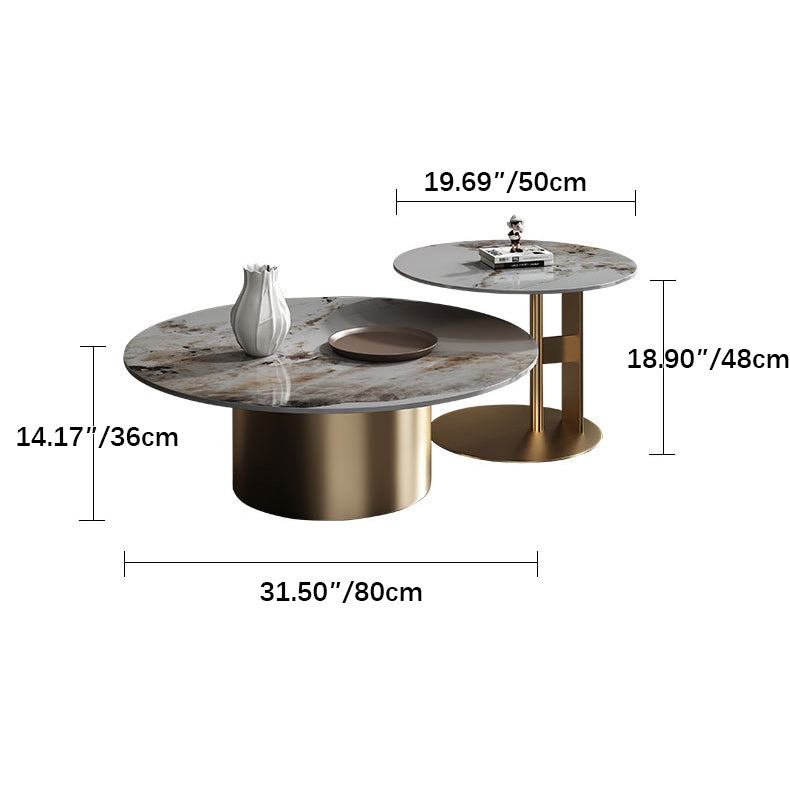 Sleek Sintered Stone & Stainless Steel Tea Table - Modern Design for Elegant Living Spaces fdl-2599