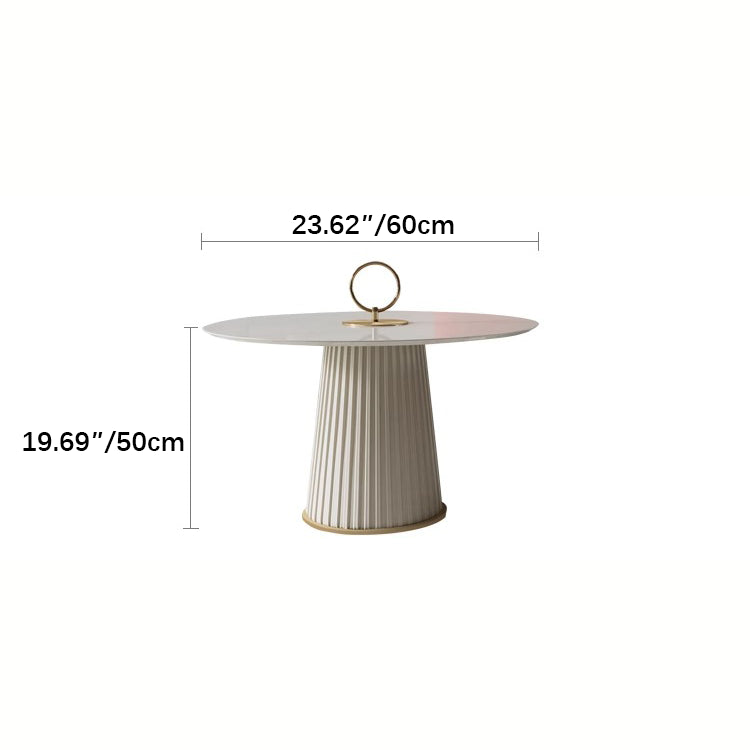 Elegant Ceramic Carbon Steel Tea Table with Microfiber Leather Finish fdl-2601