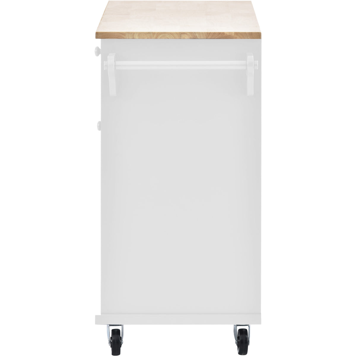 Kitchen Island Cart with Storage Cabinet and Two Locking Wheels,Solid wood desktop,Microwave cabinet,Floor Standing Buffet Server Sideboard for Kitchen Room,Dining Room,, Bathroom(White) WF296670AAW-djyc