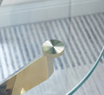 Modern Round Tempered Glass Coffee Table with Stainless Steel Legs W124163592-djyc