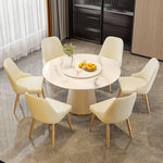 Luxurious Sintered Stone Dining Table with Chic Faux Leather Finish fel-1971