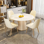 Luxurious Sintered Stone Dining Table with Chic Faux Leather Finish fel-1971