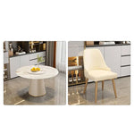 Luxurious Sintered Stone Dining Table with Chic Faux Leather Finish fel-1971