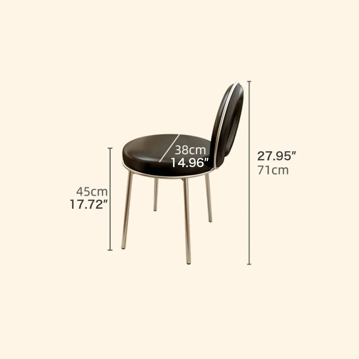 Sleek Faux Leather Chair with Modern Metal Legs – Perfect for Stylish Homes fel-1984