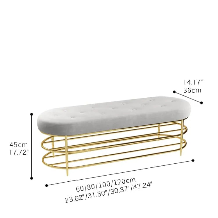 Luxurious Velvet Gold Shoe Storage Bench - Elegant Entryway Seating Solution fel-1987