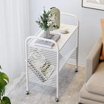 Modern White Rolling Storage Rack with Shelves - Perfect for Home and Office Organization fel-2013