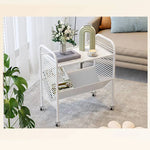 Modern White Rolling Storage Rack with Shelves - Perfect for Home and Office Organization fel-2013