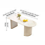 Sleek Sintered Stone Dining Table with Luxurious Faux Leather Chairs for Modern Elegance fel-2021