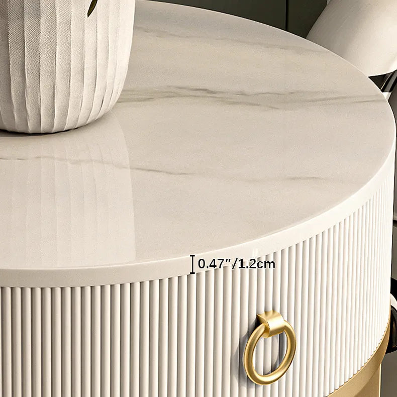 Luxurious Ceramic Sintered Stone Tea Table with Golden Accents - Modern Elegance for Your Living Room fel-2442