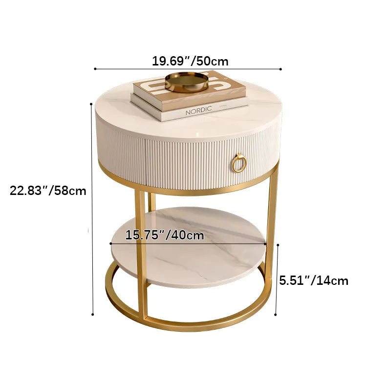 Luxurious Ceramic Sintered Stone Tea Table with Golden Accents - Modern Elegance for Your Living Room fel-2442