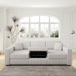 106.3" Soft Rabbit Plush U-shaped 6-Person Sofa. Matches 30.7" Ottoman with Hydraulic Lift. Comfortable & Stylish. For Bedroom & Living Room. Light Gray. Modern Furniture. Modular Design. W1767S00013-djyc