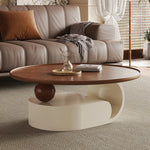 Modern Luxury Tea Table | Ceramic Sintered Stone & Solid Wood Design fhj-4495