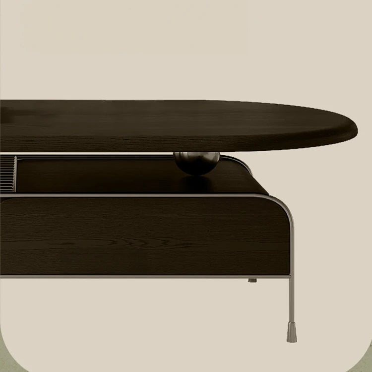 Modern Oval Tea Table with Density Board and Stainless Steel Legs - Sleek and Stylish Design fhj-4497