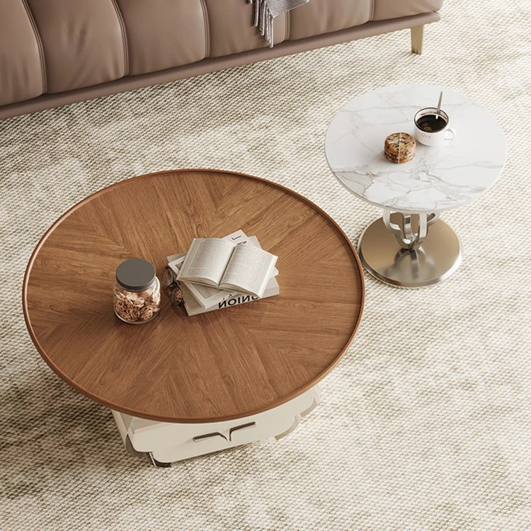 Modern Ceramic Sintered Stone Tea Table with Stainless Steel and Acrylic Design fhj-4500