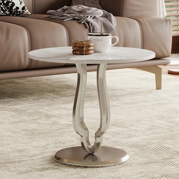 Modern Ceramic Sintered Stone Tea Table with Stainless Steel and Acrylic Design fhj-4500