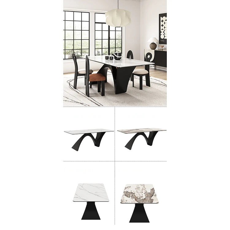 Elegant Ceramic Sintered Stone Multi-layer Dining Table - Modern Design for Stylish Homes fhmj-5027