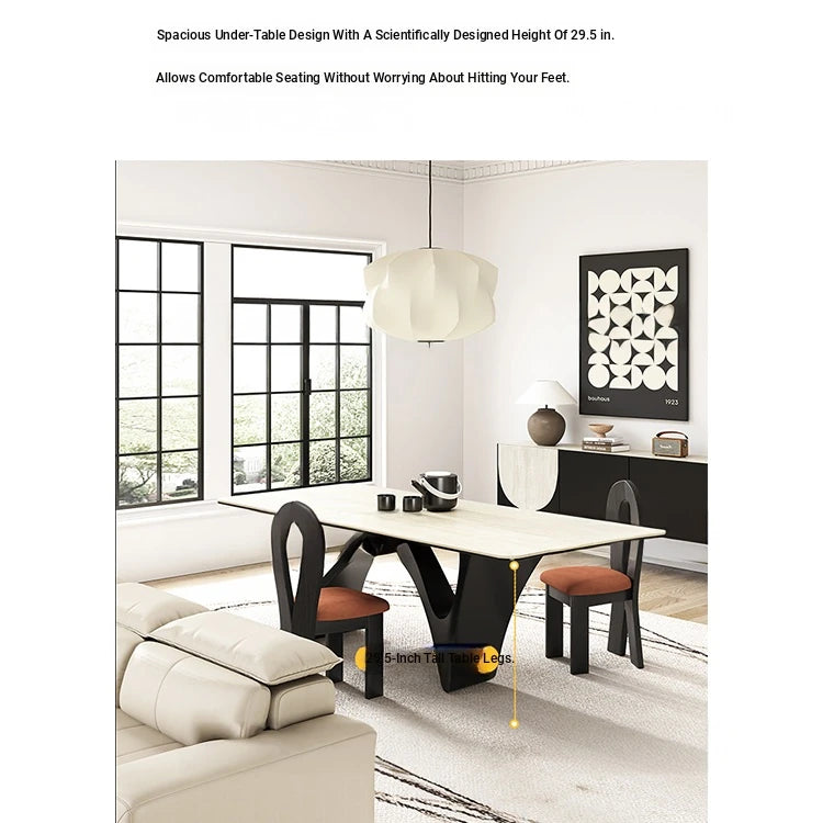 Elegant Ceramic Sintered Stone Multi-layer Dining Table - Modern Design for Stylish Homes fhmj-5027