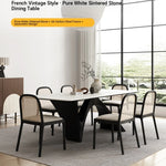 Stylish Ceramic Sintered Stone Dining Table with Modern Black Base - Perfect for Contemporary Home Decor fhmj-5028