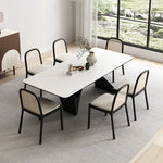 Stylish Ceramic Sintered Stone Dining Table with Modern Black Base - Perfect for Contemporary Home Decor fhmj-5028