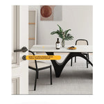 Stylish Ceramic Sintered Stone Dining Table with Modern Black Base - Perfect for Contemporary Home Decor fhmj-5028