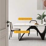 Stylish Ceramic Sintered Stone Dining Table with Modern Black Base - Perfect for Contemporary Home Decor fhmj-5028