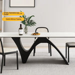 Stylish Ceramic Sintered Stone Dining Table with Modern Black Base - Perfect for Contemporary Home Decor fhmj-5028